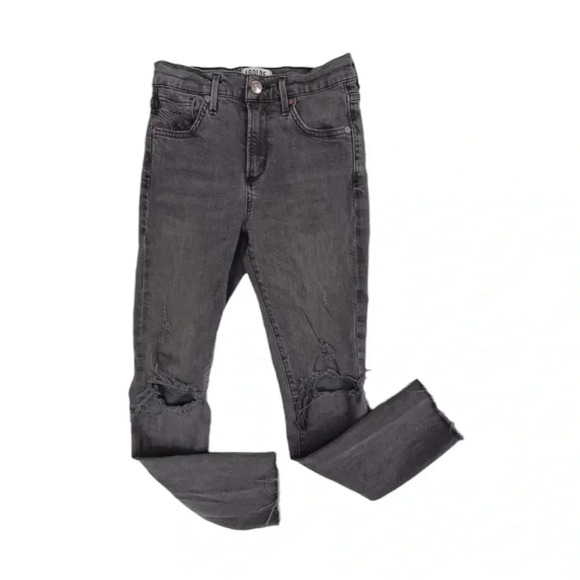 Agolde Sophie Crop High Rise Skinny Distressed Raw Hem Jeans Size 24 - Picture 3 of 13